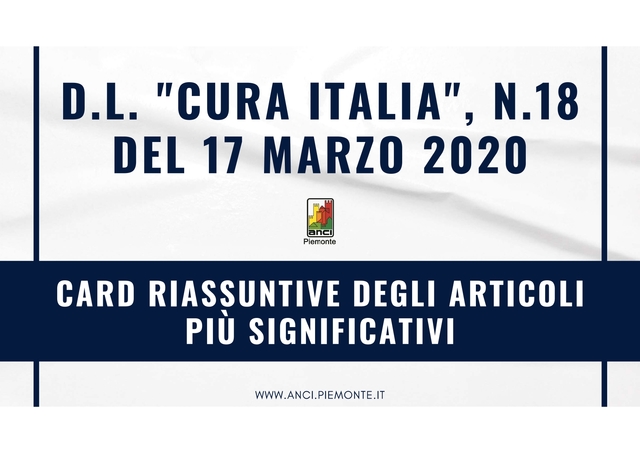 D.L. "Cura Italia" - Slide riassuntive