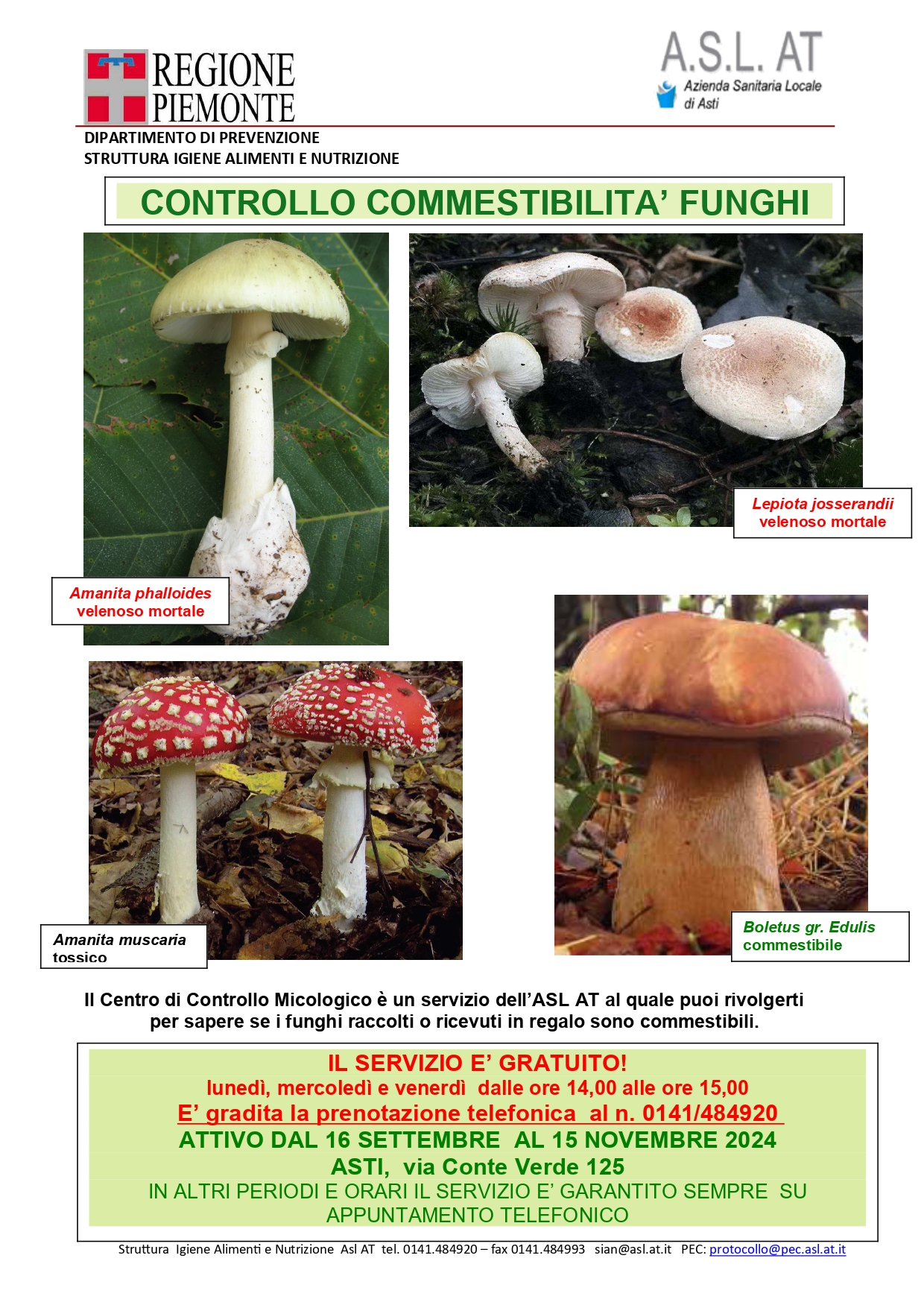 Controllo commestibilità funghi 2024